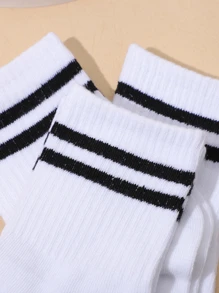 đôi vớ thủy thủ đoàn họa tiết sọc - trắng - Xem 3