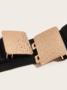 Square Buckle Belt - Black - View 3