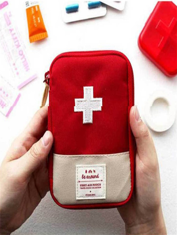 Kit di pronto soccorso per viaggi, all'aperto, campeggio - Borsa portatile utile per medicinali di emergenza e sopravvivenza, contenitore per pillole