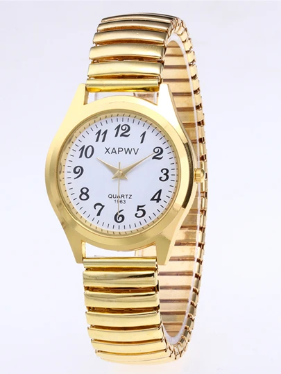 XAPWV Vintage Quartz Watch For Men & Women With Large Dial, Hands, Arabic Numerals And Elastic Band