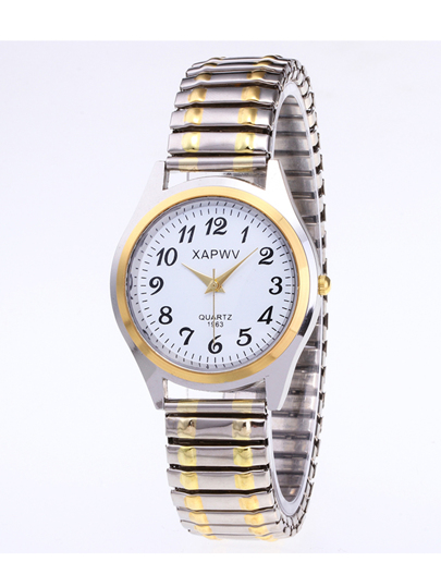XAPWV Vintage Quartz Horloge Men Women Large Dial, s, Arabic Numerals Elastic view 3