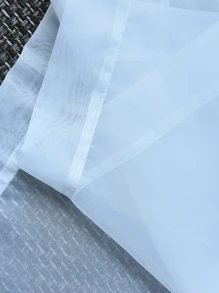 1入組簡約風格白色透明巴里紗窗簾適用於臥室/陽台，透氣防塵 - 白色 - 查看 6