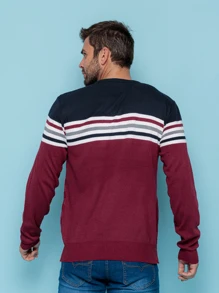 Men Sweaters - Màu Đỏ Sâu - Xem 2