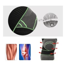 Elastic Orthopedic Adjustable Compression Knee Brace Gym Running Crossfit Protects Joints, Cycling, Football Sports - Black - View 3