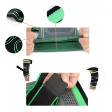 Elastic Orthopedic Adjustable Compression Knee Brace Gym Running Crossfit Protects Joints, Cycling, Football Sports - Black - View 2