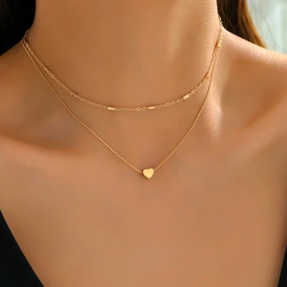1 pieza Collar con colgante en forma de corazón sencillo y de moda para San Valentín