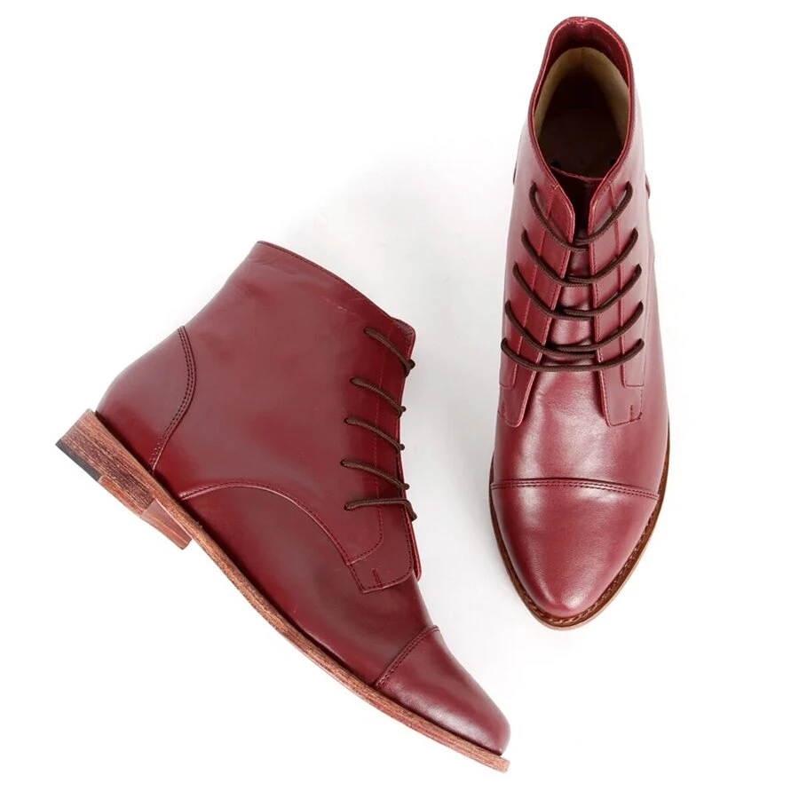 Botín Flat Vino - Rojo - Ver 1