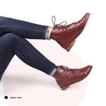 Botín Flat Vino - Rojo - Ver 5