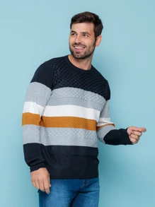 Men Sweaters - Màu xanh hải quân - Xem 1