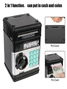 Electronic Piggy Bank Banknotes Coins Key Fingerprint For Girls And Boys