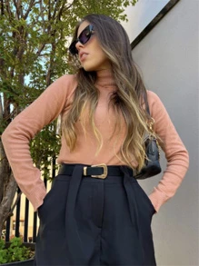 Women Sweaters - 駝色 - 查看 1