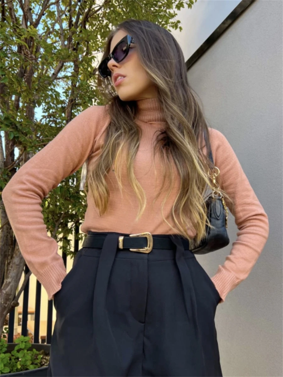 Women Sweaters - 駝色 - 查看 1