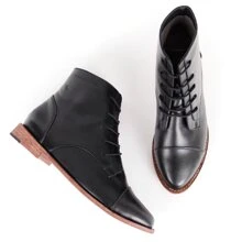 Botín Flat Negro - Negro - Ver 1