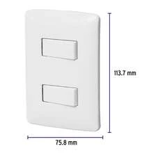 Assembled Plate With 2 Single Switches, White, Italian Line, Pa-Apdo-Ib 46461 - US A Type Plug(110-127V) - View 2