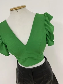 Women Tops - 綠色 - 查看 3