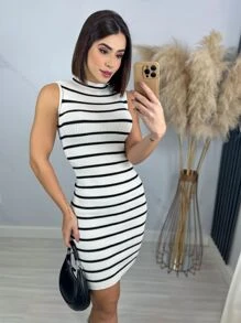 Women Sweater Dresses - trắng - Xem 3