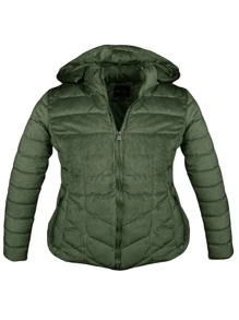 Plus Size Outdoor Clothing Trench Coats Plus Size - Olive Green - View 1