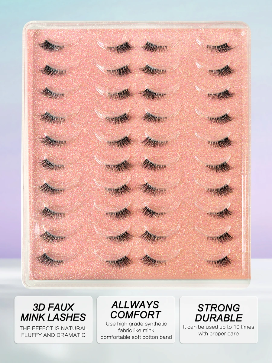 20pairs Cat Eye False Eyelashes - Black - View 1