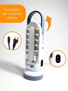 3-In-1 Rechargeable Emergency LED Lamp (12 LEDs) - White - View 2