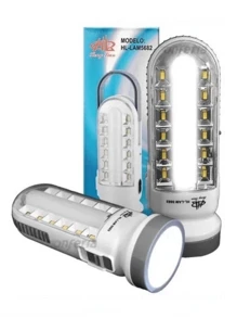 3-In-1 Rechargeable Emergency LED Lamp (12 LEDs) - White - View 1