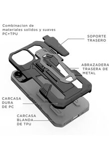 Case Cover With Clip For Oppo Reno 6 5G Robot Clip - Preto - Visão 8