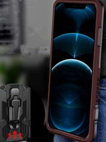 Case Cover With Clip For Oppo Reno 6 5G Robot Clip - 咖啡棕 - 查看 2