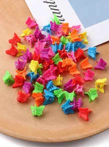 30pcs Girls Random Color Butterfly Design Hair Claw For Hair Decoration - 彩色 - 查看 3