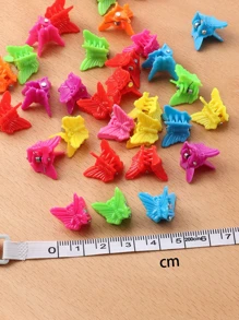 30pcs Girls Random Color Butterfly Design Hair Claw For Hair Decoration - 彩色 - 查看 4