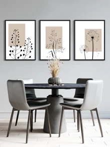 3 pièces Botanique Motif Domicile Décoration art Imprimé , Art Mural , Sans Cadre