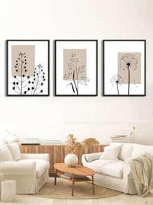3 pièces Botanique Motif Domicile Décoration art Imprimé , Art Mural , Sans Cadre