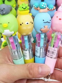 1 Pcs de caneta esferográfica dos desenhos lindos com canetas 4 cores