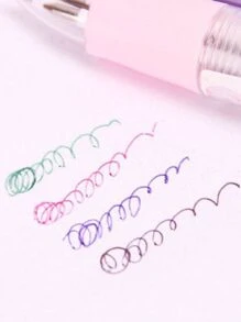 1 Pcs de caneta esferográfica dos desenhos lindos com canetas 4 cores