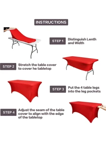 1入組素色桌布 - 紅色 - 查看 6