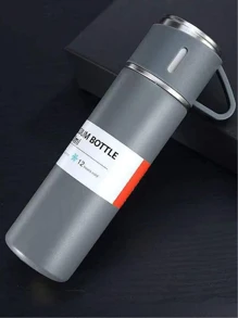 500ml STEEL  FOR COLD AND HOT DRINKS INCLUDES 3 CUPS - Dark Grey - View 2