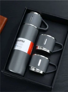 500ml STEEL  FOR COLD AND HOT DRINKS INCLUDES 3 CUPS - Dark Grey - View 1