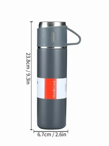 500ml STEEL  FOR COLD AND HOT DRINKS INCLUDES 3 CUPS - Dark Grey - View 4