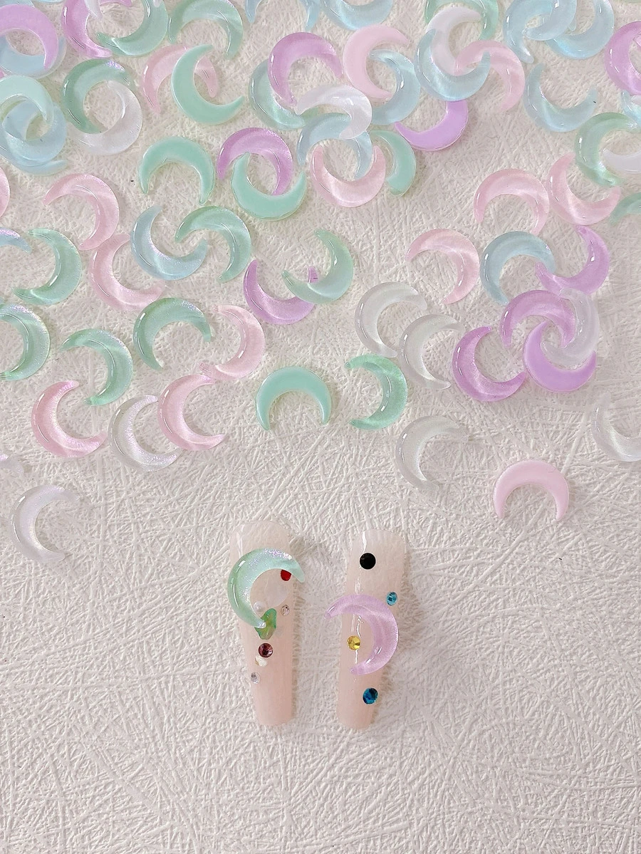 20 Chiếc Ngẫu Nhiên Màu Hỗn Hợp Hình Mặt Trăng Tự Làm Móng Tay Nghệ Thuật Trang Trí Móng Tay Quyến Rũ Móng Đá Quý Đồ Dùng Làm Móng - Nhiều màu - Xem 1