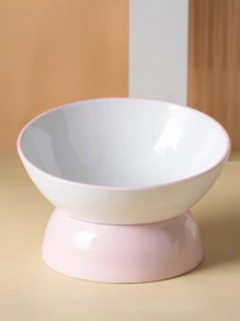 1只陶瓷抬高的貓碗,具有脊椎保護設計 - 彩色 - 查看 3