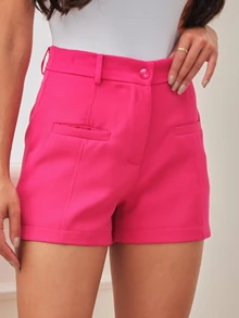 Women Shorts - 玫紅色 - 查看 4