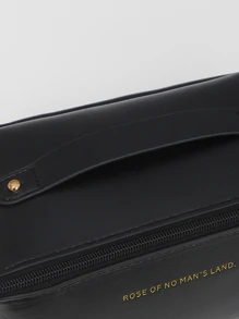 Makeup Bag,1Pc Black Rectangular Cosmetic Bag Pu Makeup Bag Minimalist Square Portable Makeup Bag Toiletry Bag,Makeup Bag Makeup Pouch Skincare Bag Toiletry Bag Packing Cubes,Travel Essentials Cruise Essentials Dorm Essentials,Wedding Bridesmaid Gifts,Mom Gifts,Birthday Gifts,Gifts For Friends And Teachers,Home Decor,Bathroom Livingroom Bedroom Decor,Bathroom Organizer,Jewelry Organizer,Lip Oil Organizer,Nail Polish Organizer Storage Makeup Organizer Makeup Case - Black - View 7