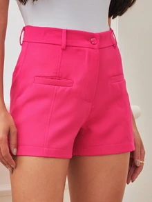 Women Shorts - 玫紅色 - 查看 5