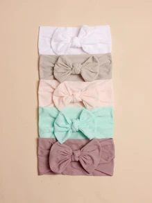 5入組嬰兒蝴蝶結裝飾髮帶 - 彩色 - 查看 2