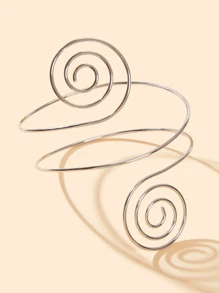 1 chiếc vòng tay hợp kim xoắn ốc bạc gợi cảm dành cho nữ, phụ kiện bikini đi biển - Bạc - Xem 2