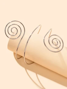 1 chiếc vòng tay hợp kim xoắn ốc bạc gợi cảm dành cho nữ, phụ kiện bikini đi biển - Bạc - Xem 3