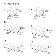 6pcs Clear Drawer Storage Box, Gift For Valentine's Day Back To School - Clear - View 4