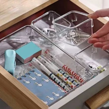 6pcs Clear Drawer Storage Box, Gift For Valentine's Day Back To School - Clear - View 2