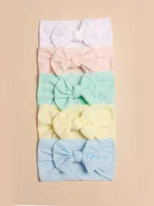 5入組嬰兒蝴蝶結裝飾髮帶 - 彩色 - 查看 2