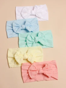 5pcs Baby Bow Decor Hair Band Love Valentine - Multicolor - View 4