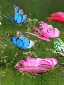 10入組蝴蝶形狀花園地面插頭 - 彩色 - 查看 2