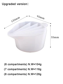 1套分注杯矽膠環氧混合水晶滴膠矽膠模具,附多格分體混合杯 - 白色 - 查看 8
